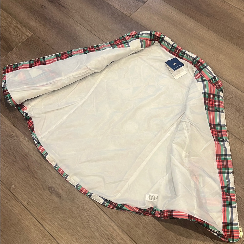 NWT Crown & Ivy Curvy Plus Size 3X Puffer Icon Vest Lattice Print Ivory Plaid - Picture 10 of 12